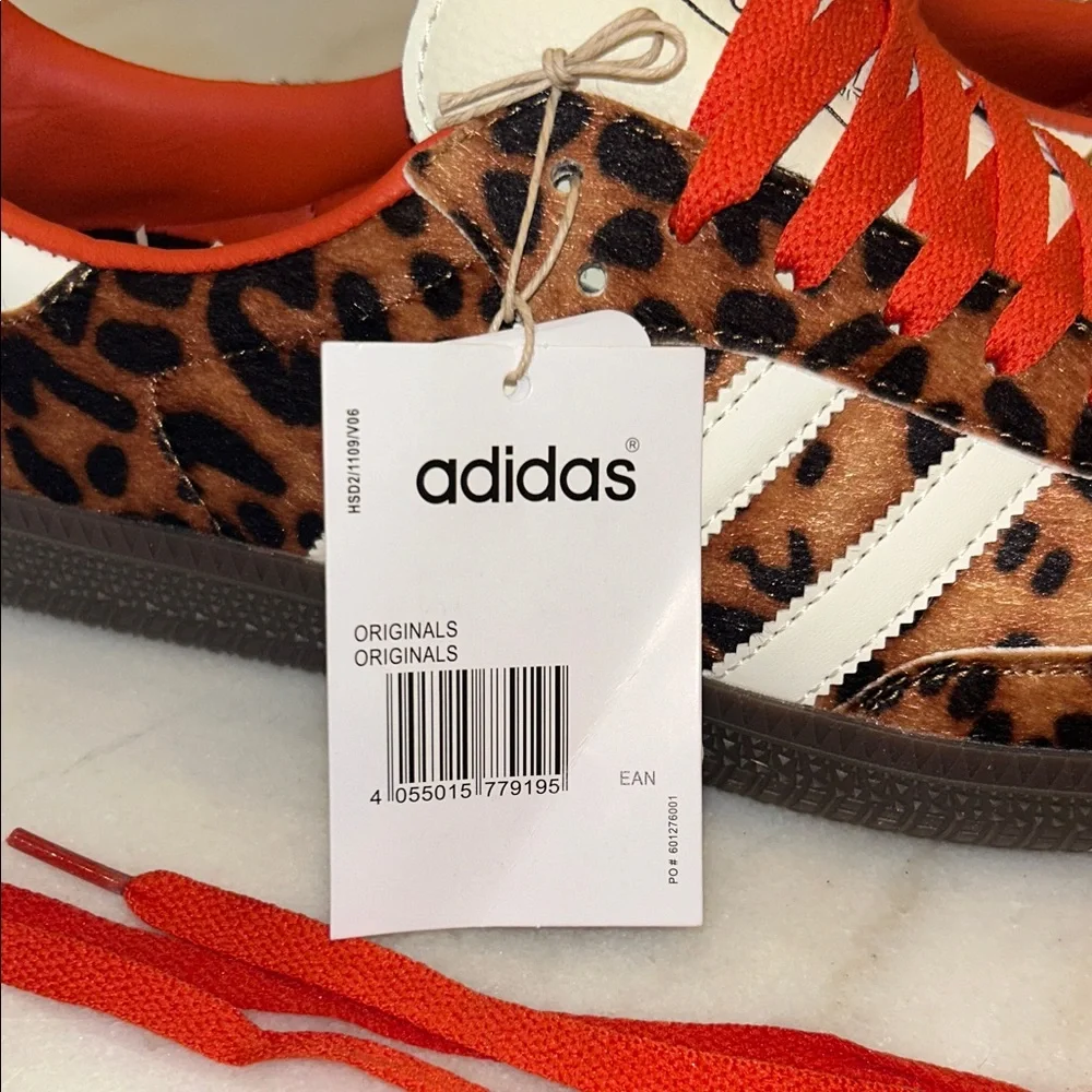Adidas Leopard Print Sneakers with Orange Laces / Black Laces - Picture 2 of 9